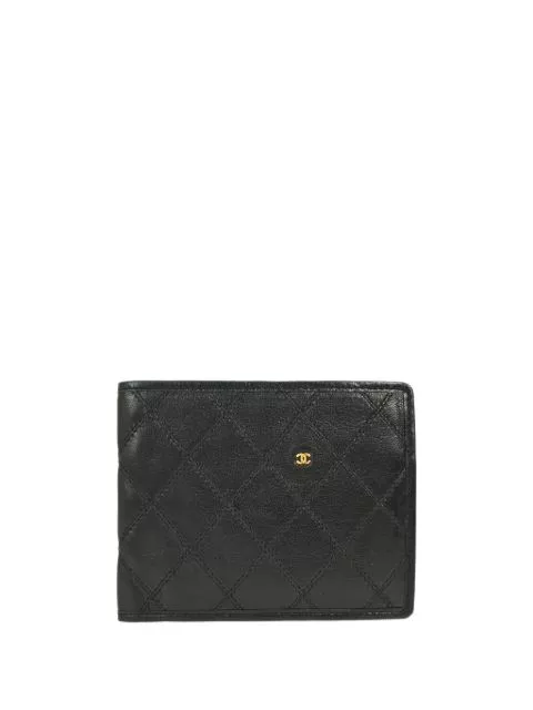 Cheap HOT SALE CHANEL 1989-1991 lambskin bi-fold wallet Women 0119