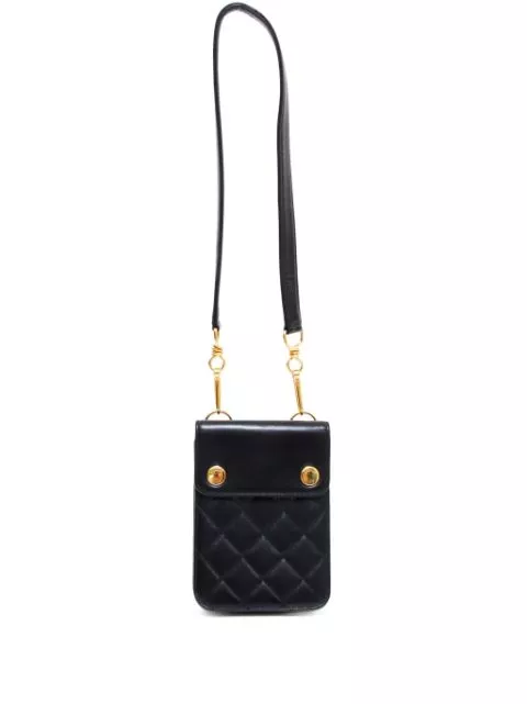 HOT SALE CHANEL 1996 diamond-quilted leather pouch Women 0117