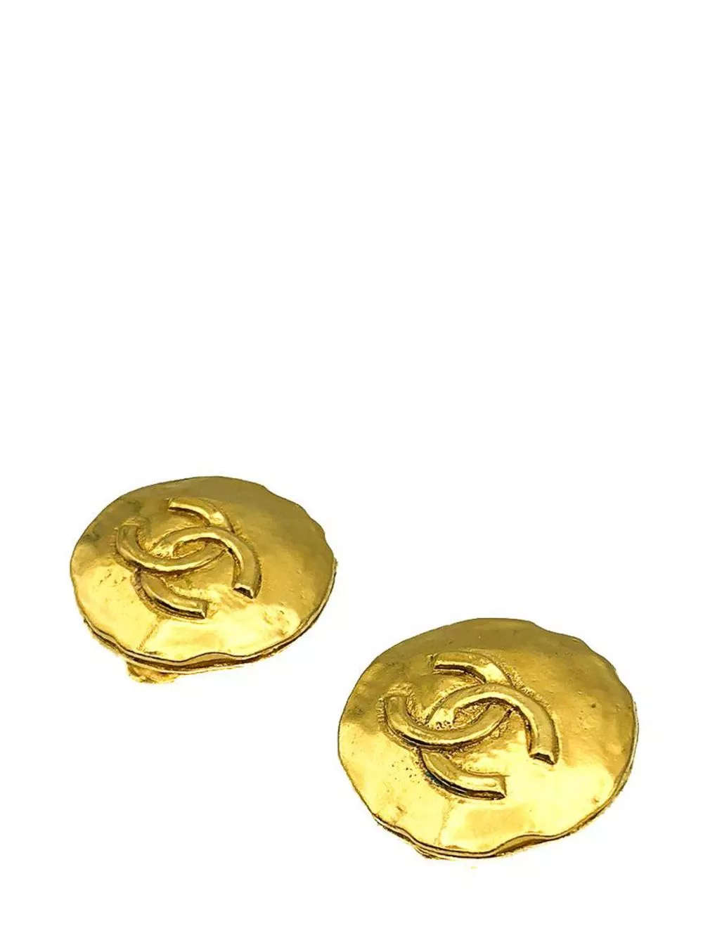 Cheap HOT SALE CHANEL Vintage Chanel Interlocking CC Byzantine Inspired Coin Earrings 1980s Women 0122