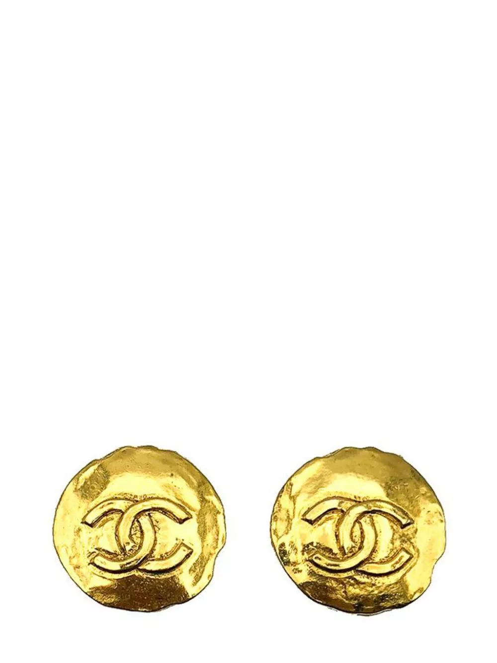 Cheap HOT SALE CHANEL Vintage Chanel Interlocking CC Byzantine Inspired Coin Earrings 1980s Women 0122