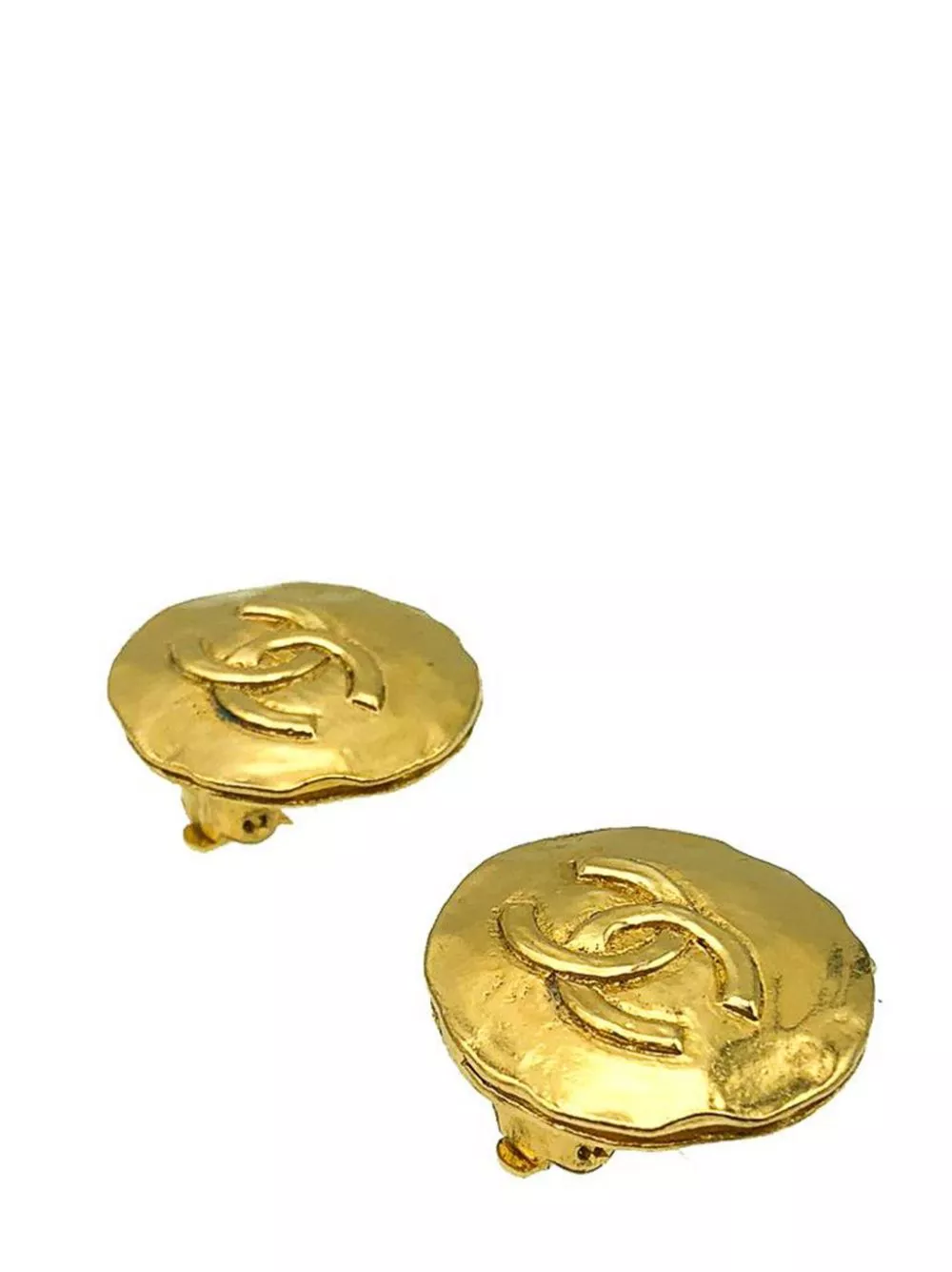 Cheap HOT SALE CHANEL Vintage Chanel Interlocking CC Byzantine Inspired Coin Earrings 1980s Women 0122