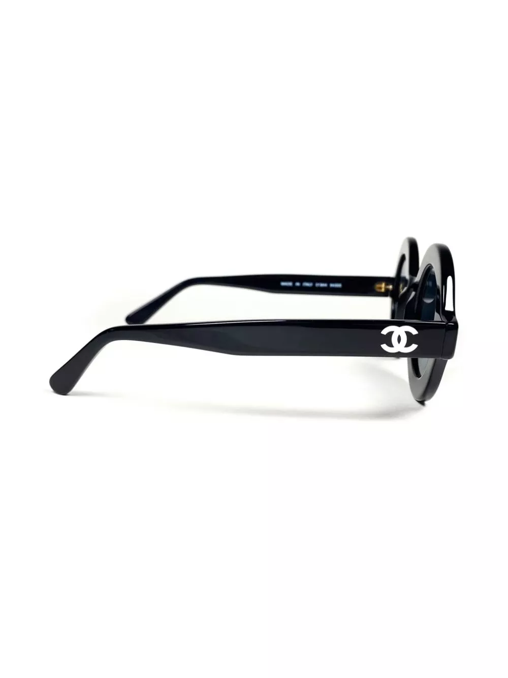 Affordable HOT SALE CHANEL 1993 logo-print round-fame sunglasses Men 0127