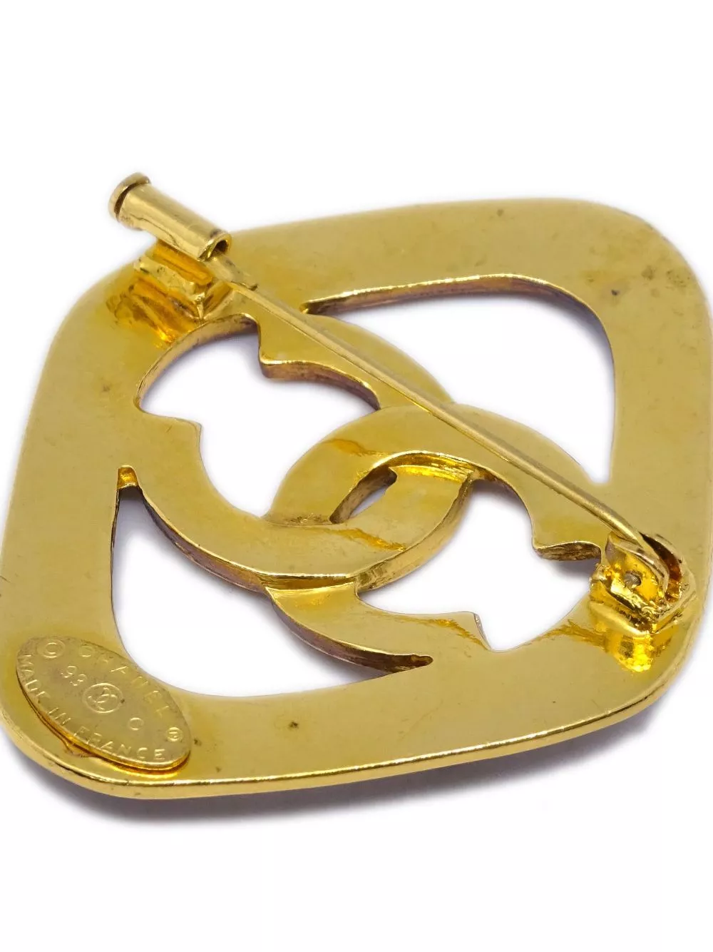 Affordable HOT SALE CHANEL 1993 CC-logo brooch Women 0125