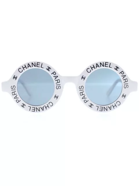 HOT SALE CHANEL 1993 logo-print round-fame sunglasses Men 0127