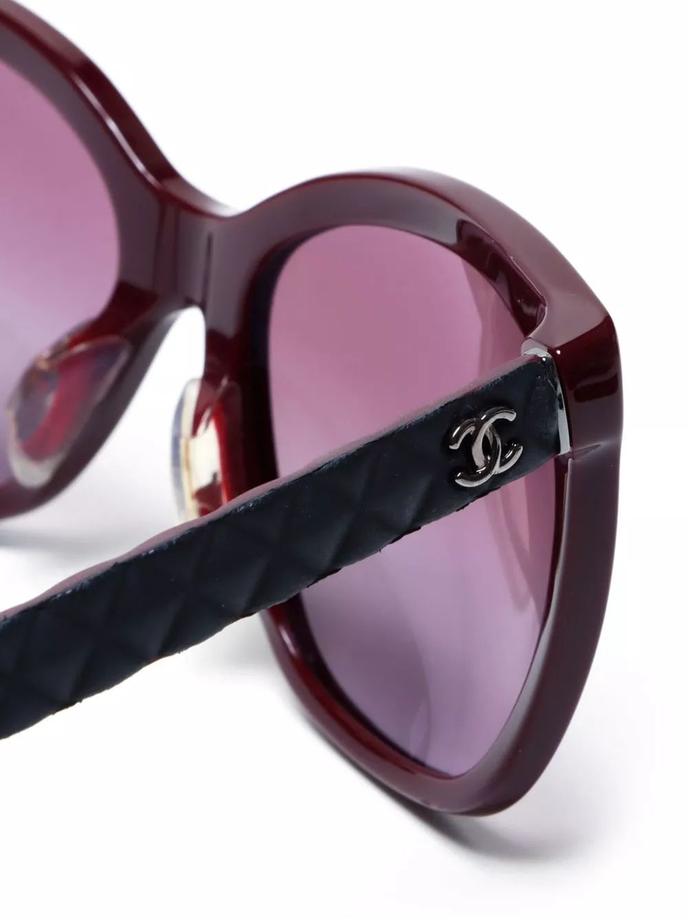 Affordable HOT SALE CHANEL 2000s logo cat-eye frame sunglasses Women 0119