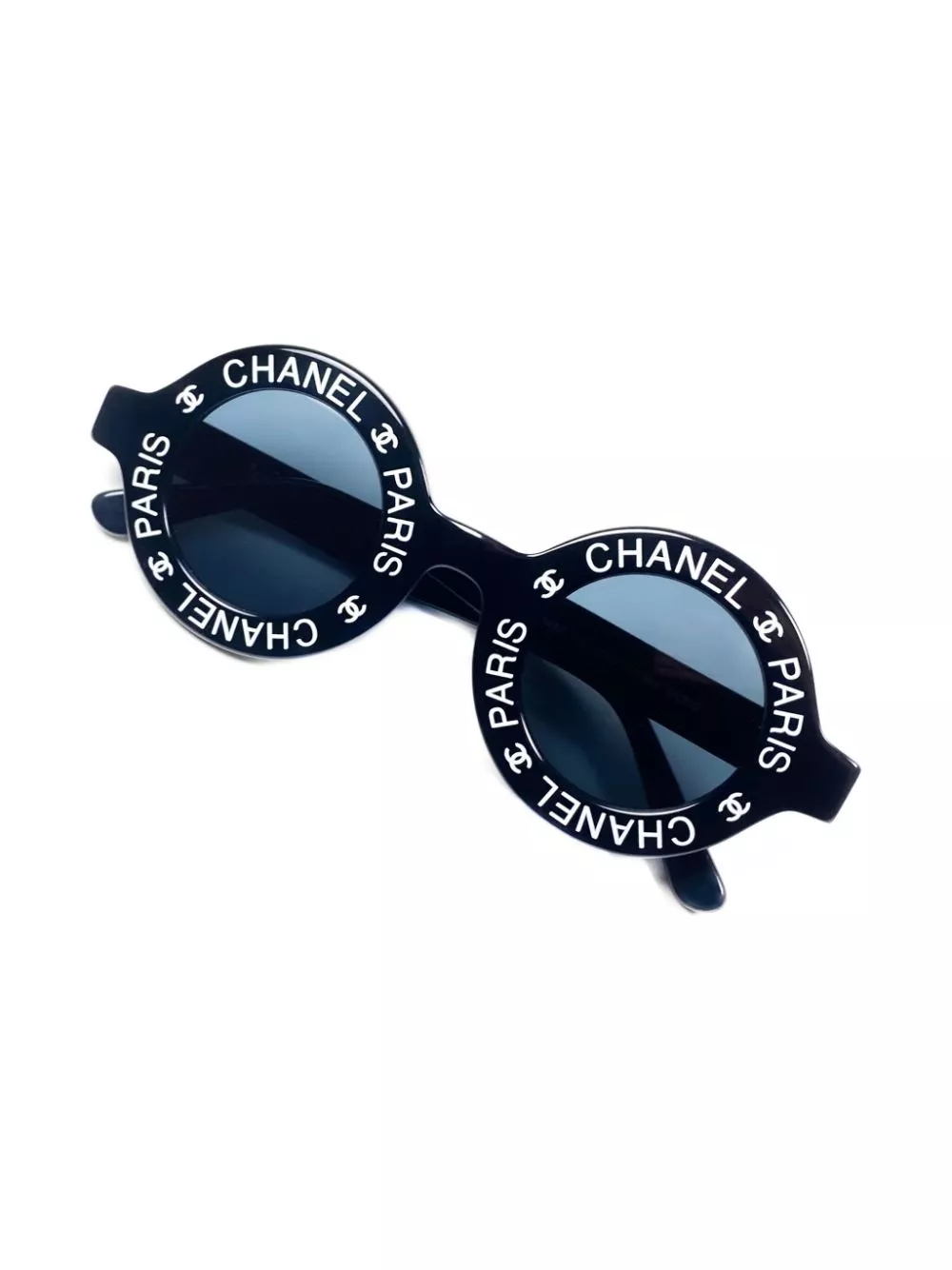 Affordable HOT SALE CHANEL 1993 logo-print round-fame sunglasses Men 0127