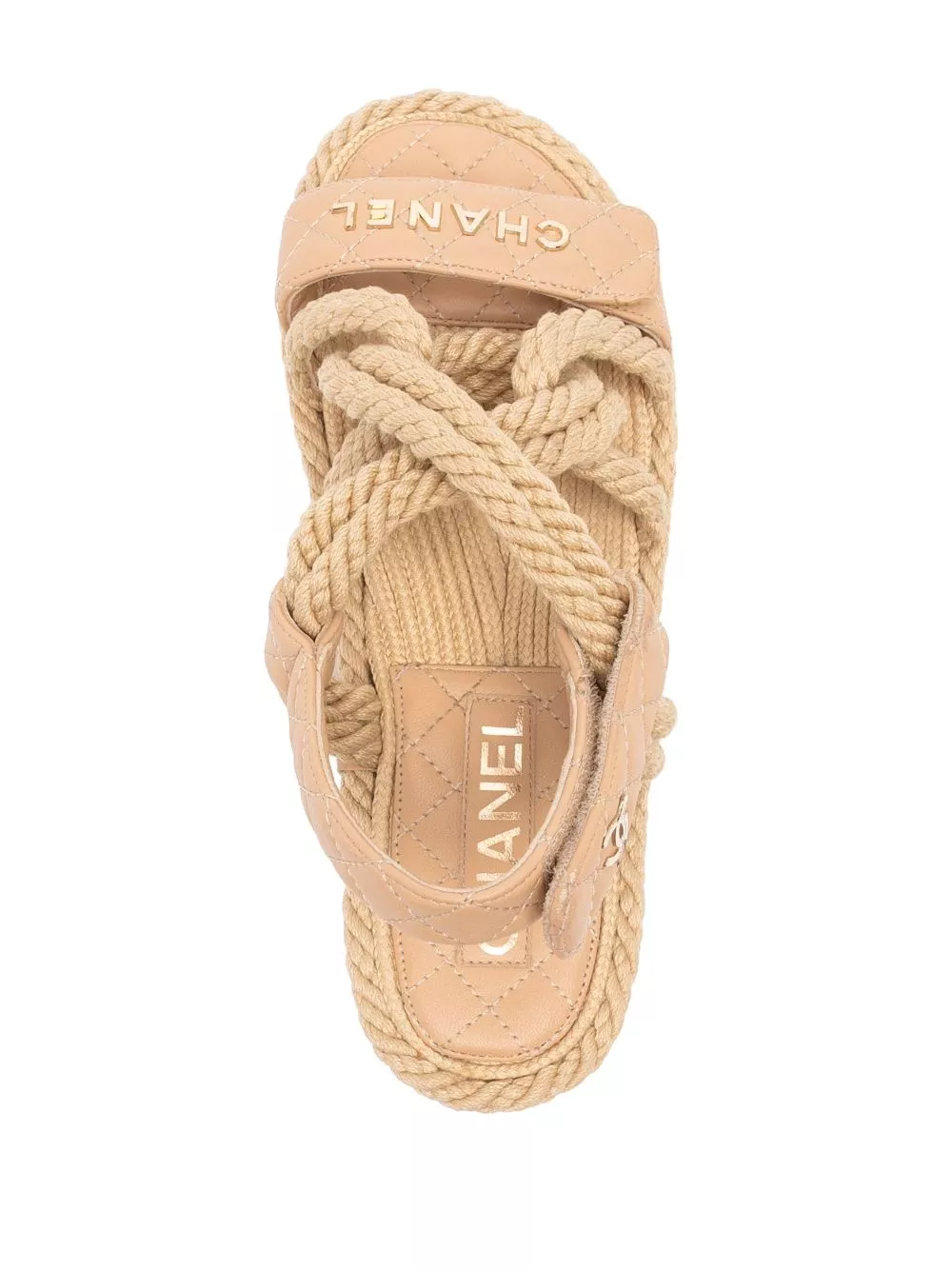 Affordable HOT SALE CHANEL Cord lambskin quilted CC sandals Women 0126