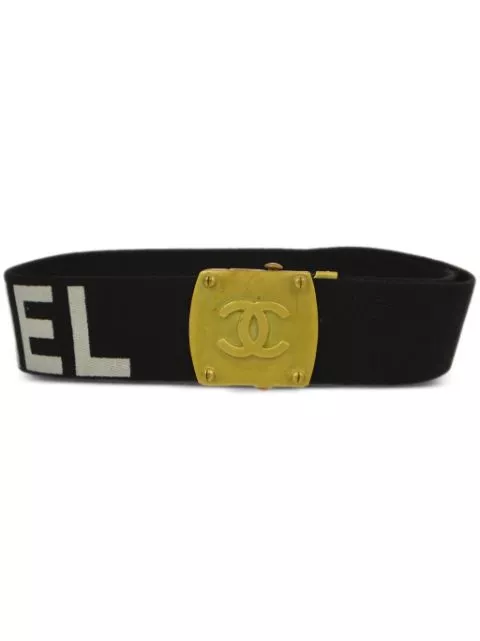 HOT SALE CHANEL 1994 logo-print belt Women 0119