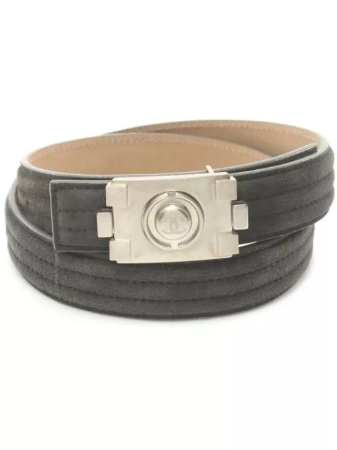 HOT SALE CHANEL 1986-1988 CC suede belt Women 0119