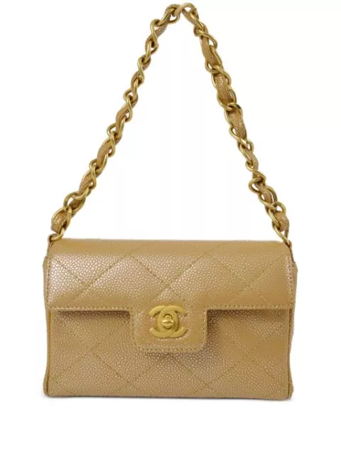 HOT SALE CHANEL 2000 CC turn-lock diamond-quilted shoulder bag Women 0128