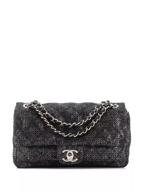 HOT SALE CHANEL 2009 Classic Flap shoulder bag Men 0116