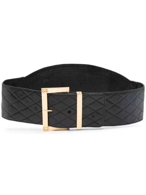 HOT SALE CHANEL diamond-quilted buckle belt Women 0206