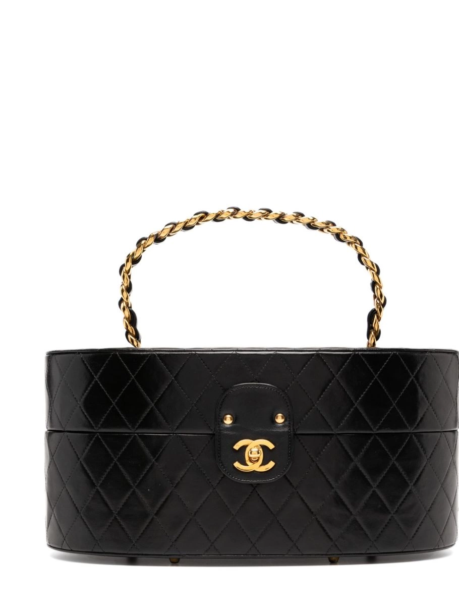 Cheap HOT SALE vanity 1988 Women CHANEL Train bag Case 0218