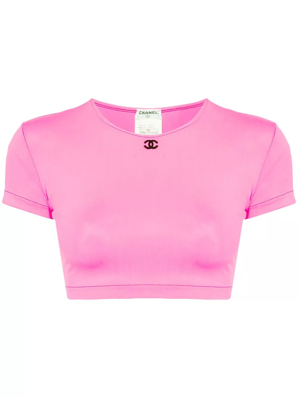 Affordable HOT SALE CHANEL 1995 CC cropped T-shirt Women 0202