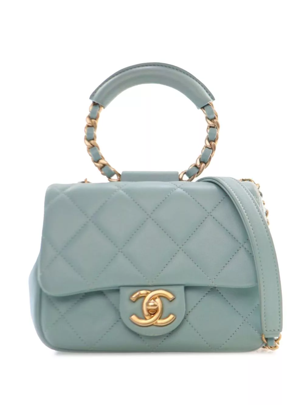 Affordable HOT SALE CHANEL 2019 Mini Lambskin In The Loop Flap satchel Women 0201