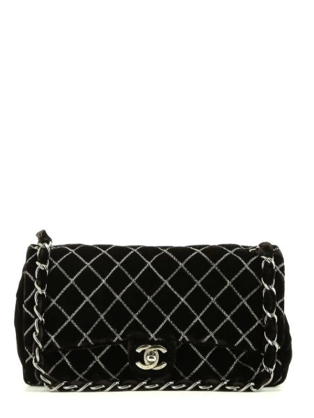 Cheap HOT SALE Women CHANEL 2010s Timeless velvet bag shoulder 0211